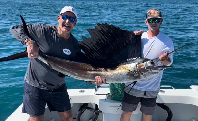 Sailfish caught with fishing charter in Gulf of Mexico near Anna Maria Island